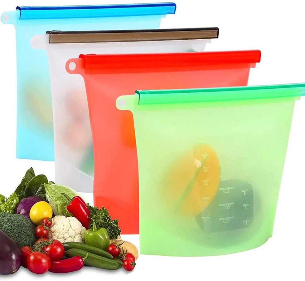 Bolsa de alimentos reutilizable de silicona para sándwiches, frutas, carne,  jugo, almuerzo, almacenamiento de aperitivos, grado alimenticio, apto para